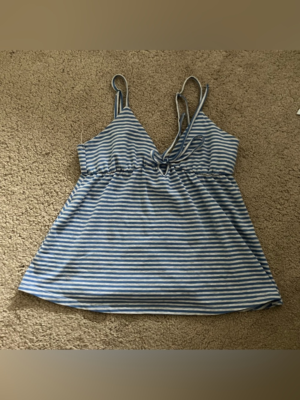 cotton on blue and white striped like new babydoll tank size xs